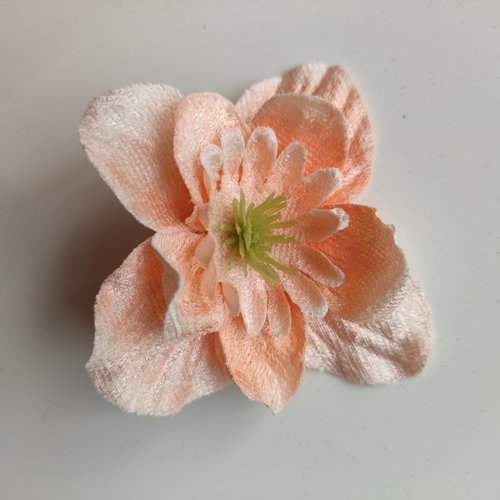 Fleur velouté peche 70mm