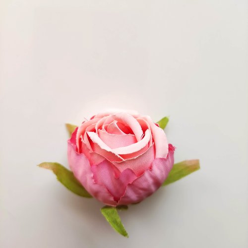 Fleur tête de rose en tissu 50mm rose saumon