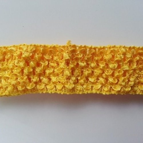 Bandeau cheveux crochet extensible de couleur jaune poussin