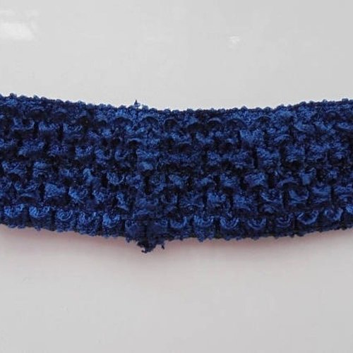 Bandeau cheveux crochet extensible de couleur bleu marine