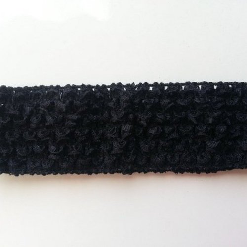 Bandeau cheveux crochet extensible de couleur noir