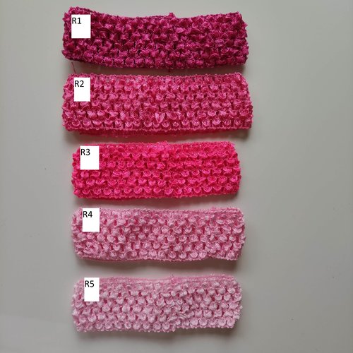 R1 bandeau cheveux crochet extensible de couleur rose