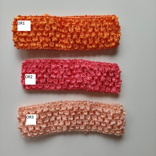 Or1  bandeau cheveux crochet extensible de couleur orange