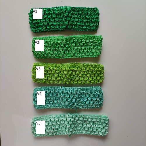 V2  bandeau cheveux crochet extensible de couleur vert