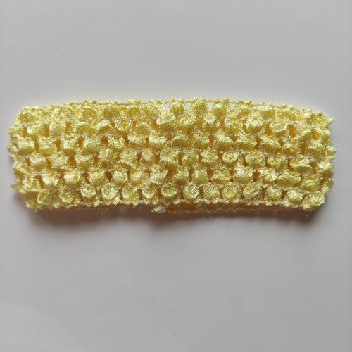 Bandeau cheveux crochet extensible de couleur jaune pale