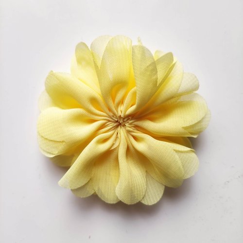 Fleur mousseline jaune   70mm