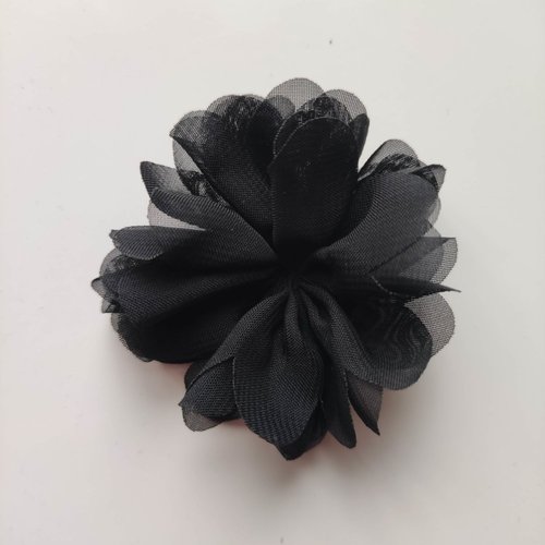 Fleur mousseline noir  70mm