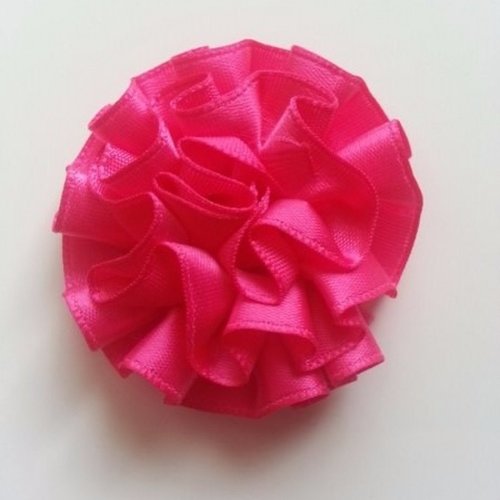 Fleur en ruban de satin rose fuchsia 50mm