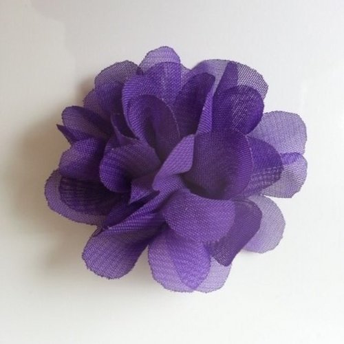 Fleur en tissu mousseline 50mm violet
