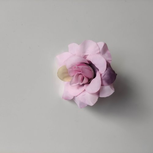 Fleur en tissu de 40mm rose et mauve