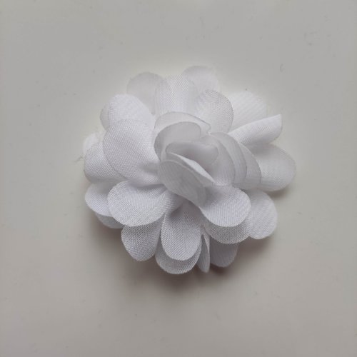 Fleur en tissu mousseline 50mm blanc