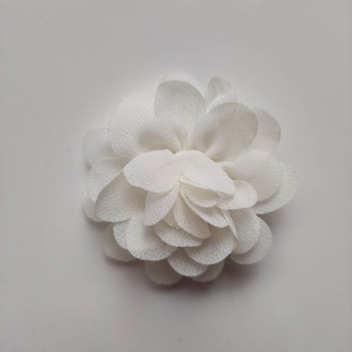 Fleur en tissu mousseline 50mm ivoire