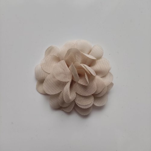 Fleur en tissu mousseline 50mm beige
