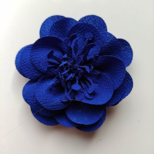 Fleur mousseline avec pistils  60mm bleu royal
