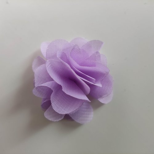 Petite fleur en tissu mauve   4cm