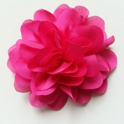 Fleur en mousseline de soie de 60mm rose fuchsia