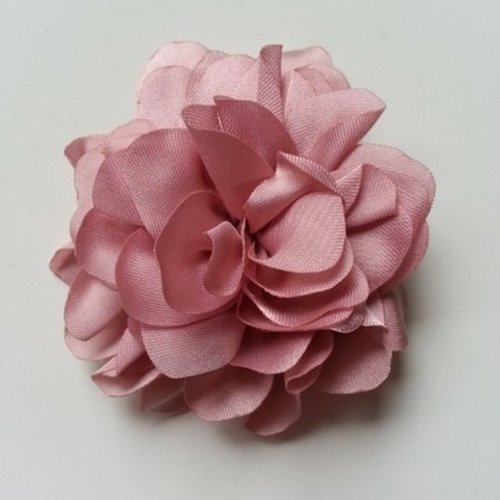 Fleur en mousseline de soie de 60mm vieux rose