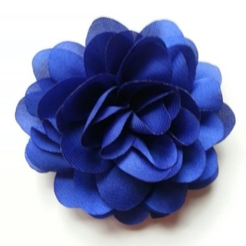 Fleur en mousseline de soie de 60mm bleu royal