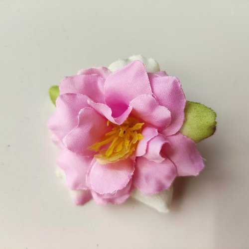 Fleur artificielle en tissu rose 50mm