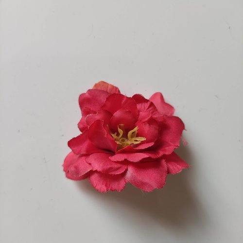 Fleur artificielle en tissu rouge  50mm
