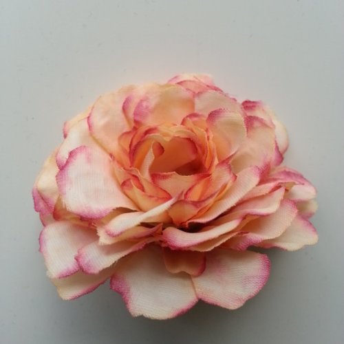 Fleur artificielle en tissu peche rosé  55mm