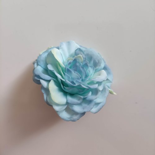 Fleur artificielle en tissu bleu 55mm
