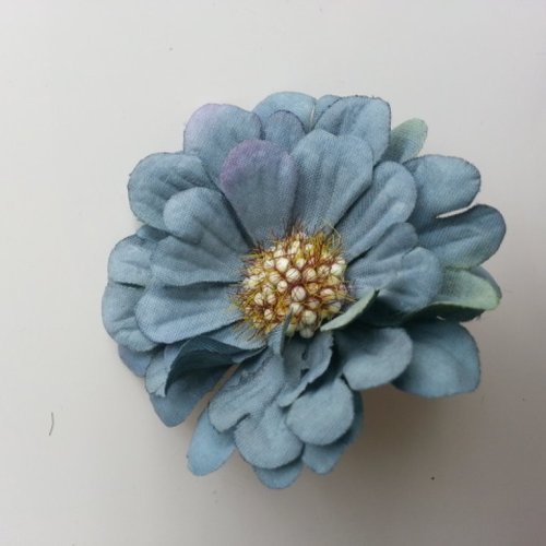 Fleur artificielle en tissu 60mm bleu foncé