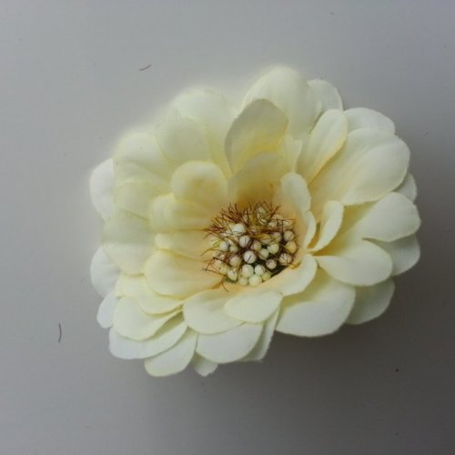 Fleur artificielle en tissu 60mm ivoire