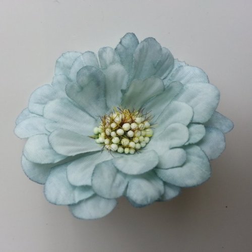 Fleur artificielle en tissu 60mm bleu vert