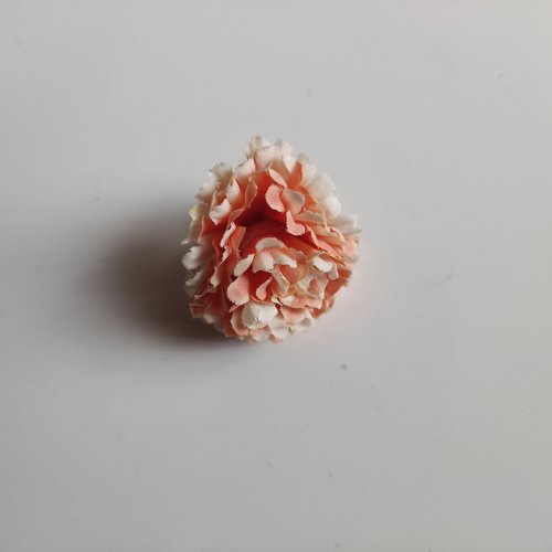 Fleur en tissu mini oeillet de 30mm peche et saumon