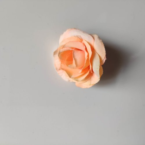 Fleur  en tissu  40mm peche
