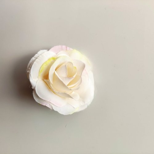 Fleur  en tissu  40mm ivoire et rose pale