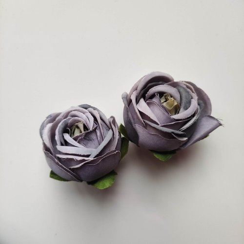 Fleur en tissu  50mm gris mauve