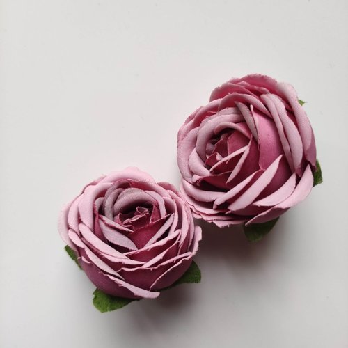 Fleur en tissu  50mm vieux rose