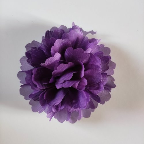 Grosse fleur tissu mousseline 1o cm violet