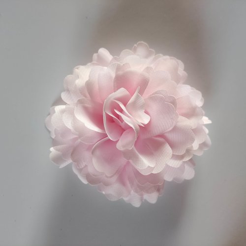 Grosse fleur tissu mousseline 1o cm rose pale