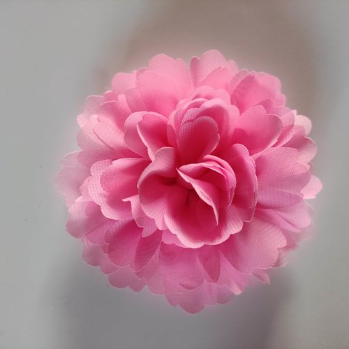 Grosse fleur tissu mousseline 1o cm rose bonbon