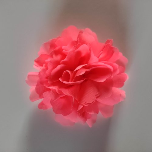 Grosse fleur tissu mousseline 1o cm rose saumoné