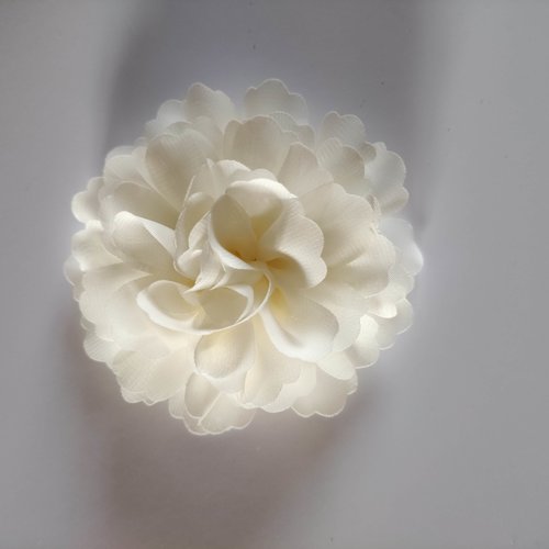 Grosse fleur tissu mousseline 1o cm ivoire