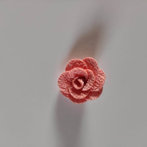 Petite fleur en tissu 25 mm vieux rose