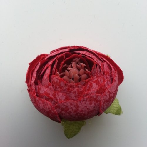 Fleur artificielle tissu prune 35mm
