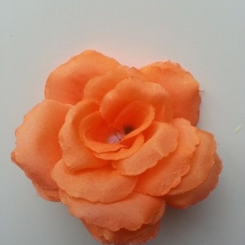Fleur en tissu de 70mm orange