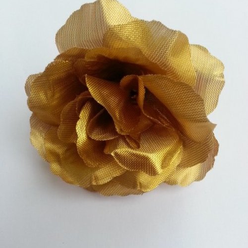 Fleur en tissu de 70mm doré, or