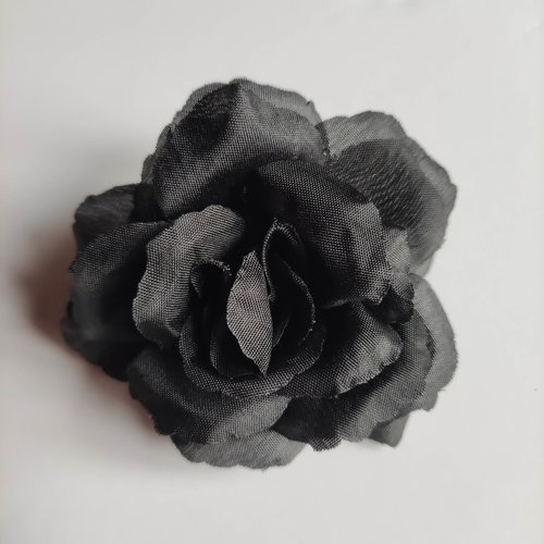 Fleur en tissu de 70mm noir