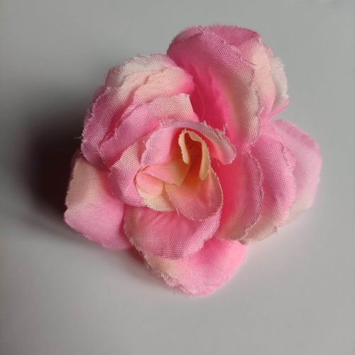 Fleur en tissu de 70mm rose et peche