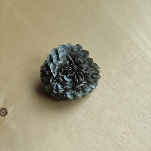 Fleur en tissu  oeillet de 45mm bleu vert