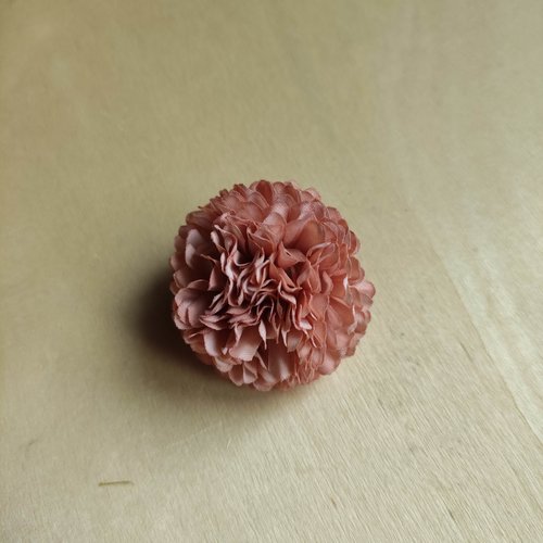 Fleur en tissu  oeillet de 45mm vieux rose