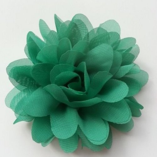 Fleur en mousseline vert 10cm