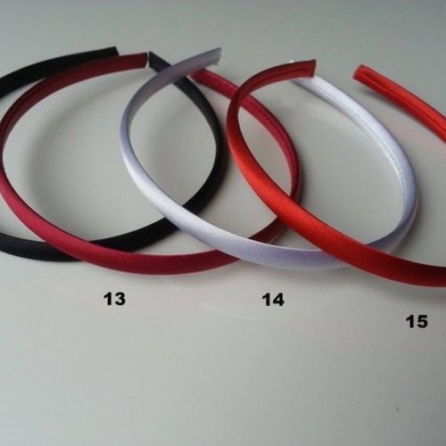 N12 serre tête  recouvert de satin noir 10mm