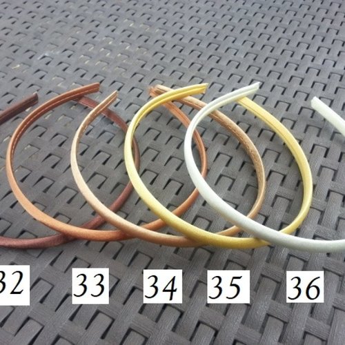 N34  serre tête recouvert de satin marron doré